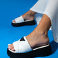 Luxes - White Thick Sole Slipper (Women)