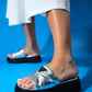 Luxes - Silver Thick Sole Slipper (Women)