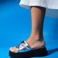 Luxes - Silver Thick Sole Slipper (Women)