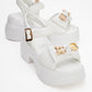 Merida White Buckle Platform Sandal (Women)