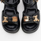 Merida Black Buckle Platform Sandal (Women)