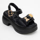 Merida Black Buckle Platform Sandal (Women)