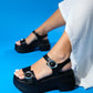Laus - Black Platform Sandal (Women)