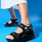 Arthur - Black Sequin Strap Chunky Platform Sport Sandal (Women)