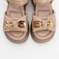 Merida Dark Beige Buckle Platform Sandal (Women)