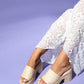 Herz - Beige Single Strap Platform Heel Slide (Women)