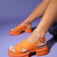 Lungo - Orange Cross-Strap Chunky Platform Sandal (Women)
