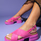 Lungo - Fuchsia Cross-Strap Chunky Platform Sandal (Women)