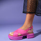 Lungo - Fuchsia Cross-Strap Chunky Platform Sandal (Women)
