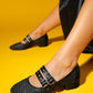 Lapis - Black Woven Low Heel Shoe (Women)