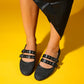 Lapis - Black Woven Low Heel Shoe (Women)
