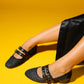 Lapis - Black Woven Low Heel Shoe (Women)
