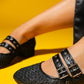 Lapis - Black Woven Low Heel Shoe (Women)