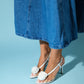 Aisne - White Floral Transparent Thin Heel Shoe (Women)