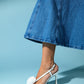 Aisne - White Floral Transparent Thin Heel Shoe (Women)
