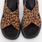 Lungo Leopard Cross‑Strap Wedge Sandal (Women)