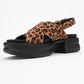 Lungo Leopard Cross‑Strap Wedge Sandal (Women)