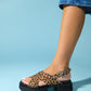 Lungo Leopard Cross‑Strap Wedge Sandal (Women)