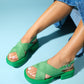 Lungo - Green Chunky Platform Sandal (Women)
