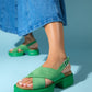 Lungo - Green Chunky Platform Sandal (Women)
