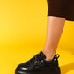 Theos - Black Parachute Stone-Embellished Sneaker (Women)