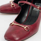 Levan - Burgundy Buckle Chunky Heel Shoe (Women)