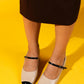 Apena - Beige/Black Patent Low Block Heel Shoe (Women)
