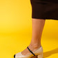 Apena - Beige/Black Patent Low Block Heel Shoe (Women)