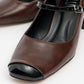 Apena - Cognac And Black Patent Low Heel Shoe (Women)