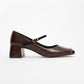 Apena - Cognac And Black Patent Low Heel Shoe (Women)