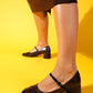 Apena - Cognac And Black Patent Low Heel Shoe (Women)
