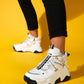 Seraphine - White Navy Zippered And Lace-Up Women's Sport Boot (Women)