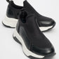 Perissa - Black Stretch Seam Detail Women's Sneaker (Women)