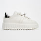 Andro - White Silver Thick Sole Women's Sneaker (Women)