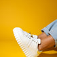 Andro - White Silver Thick Sole Women's Sneaker (Women)