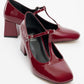 Jelsi - Burgundy Patent Block Heel Shoe (Women)