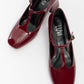 Jelsi - Burgundy Patent Block Heel Shoe (Women)
