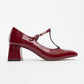 Jelsi - Burgundy Patent Block Heel Shoe (Women)