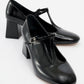Jelsi - Black Patent Block Heel Shoe (Women)