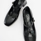 Jelsi - Black Patent Block Heel Shoe (Women)