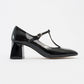 Jelsi - Black Patent Block Heel Shoe (Women)