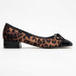 Julien - Black-Yellow Patterned Heeled Ballet Flat (Women)