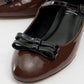 Stela - Brown-Black Patent Heeled Ballet Flat (Women)