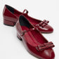 Stela - Burgundy Patent Bow Heeled Ballet Flat (Women)