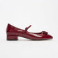 Stela - Burgundy Patent Bow Heeled Ballet Flat (Women)