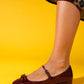 Stela - Burgundy Patent Bow Heeled Ballet Flat (Women)