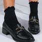 Carlos - Black Buckle Loafer (Women)