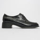 Chies - Black Patterned Lace-Up Loafer (Women)