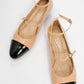 Uster - Taupe-Black Patent Low Block Heel Shoe (Women)