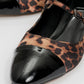 Uster - Black-Yellow Patterned Low Block Heel Shoe (Women)